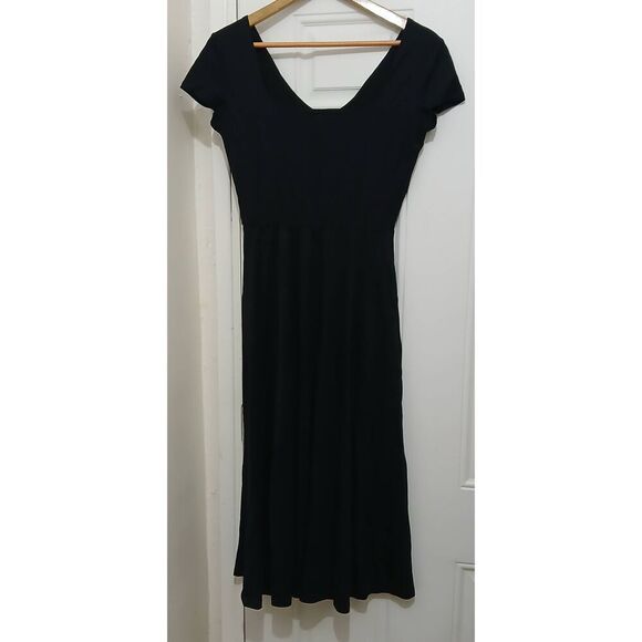 Cobalt street Dresses & Skirts - Cobalt street womens medium 100% BCI cotton black midi flare dress stretch